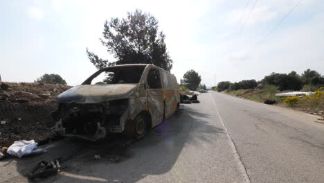 Burned-van-on-a-road-illegal-dumping-France-Aix-en-Provence